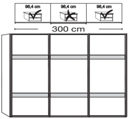 Rialto White 3 Door Sliding Wardrobe with 2 Cross Trim - 300cm - thumbnail 2