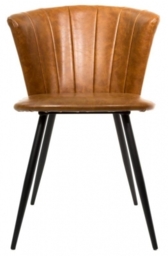 2 x Amalfi Tan Vintage Leather Dining Chair