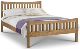Bergamo Low Sheen Lacquered Oak Bed - Comes in Double and King Size Options - thumbnail 1