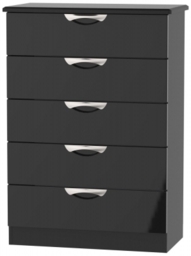 Camden Black Gloss 5 Drawer Chest