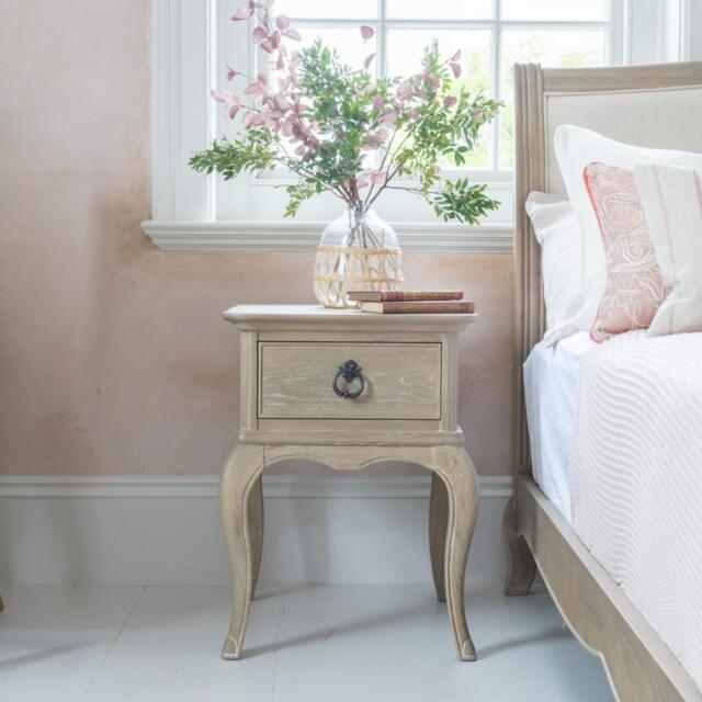 Camille Bedside Table - 1 Drawer - Grey Oak