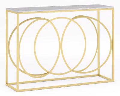 Clearance - Olympia White Marble Top and Gold Console Table - image 1