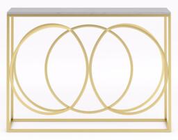 Clearance - Olympia White Marble Top and Gold Console Table - thumbnail 2