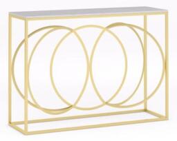 Clearance - Olympia White Marble Top and Gold Console Table - thumbnail 1
