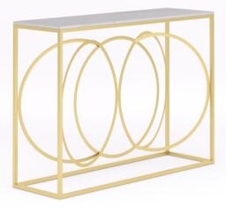 Clearance - Olympia White Marble Top and Gold Console Table - thumbnail 3