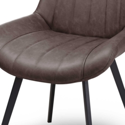 2 x Weipa Brown Faux Leather Dining Chair - thumbnail 2