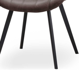 2 x Weipa Brown Faux Leather Dining Chair - thumbnail 3