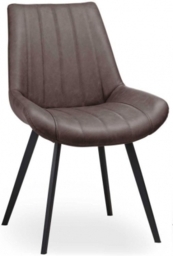 2 x Weipa Brown Faux Leather Dining Chair - thumbnail 1