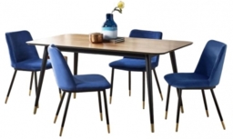 Findlay 4-6 Seater Dining Set with Delaunay Blue Chairs - Comes in 4/6 Chair Options