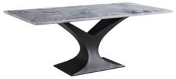 Chaplin Grey Natural Marble 8 Seater Dining Table - 200cm - thumbnail 1