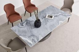 Chaplin Grey Natural Marble 8 Seater Dining Table - 200cm - thumbnail 2