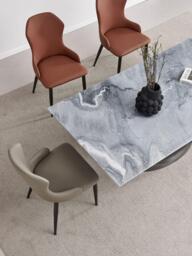 Chaplin Grey Natural Marble 8 Seater Dining Table - 200cm - thumbnail 3