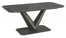 Bellagio Grey Ceramic 6 Seater Butterfly Extending Dining Table