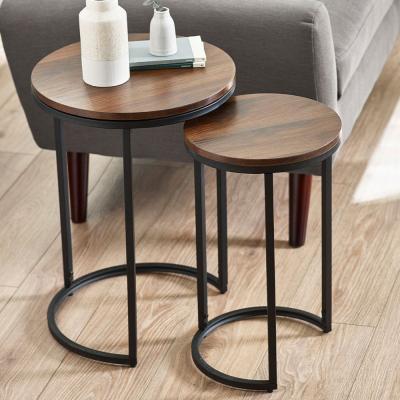 Tribeca Walnut Round Nest of 2 Tables - image 1