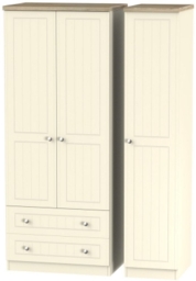 Vienna Cream Ash 3 Door 2 Left Drawer Wardrobe - thumbnail 1