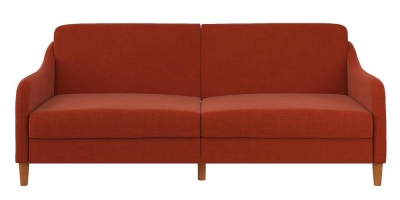 Jack Orange Linen Fabric 2 Seater Sprung Sofa Bed - Linen - 2148729UK