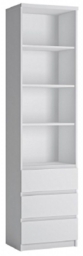 Grafton White 3 Drawer Narrow Bookcase
