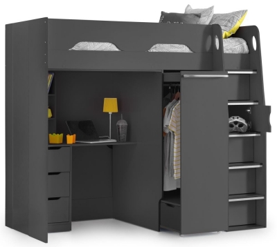 Pegasus Dark Grey High Sleeper Kids Bed - image 1