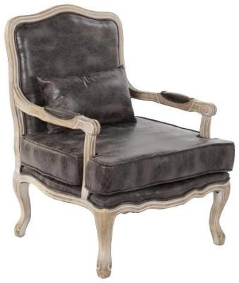 Brown Natural Leather Armchair