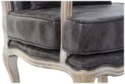 Brown Natural Leather Armchair - thumbnail 3