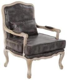 Brown Natural Leather Armchair - thumbnail 1
