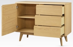 Carrington Oak Compact 1 Door Sideboard - thumbnail 2