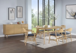 Carrington Oak Compact 1 Door Sideboard - thumbnail 3