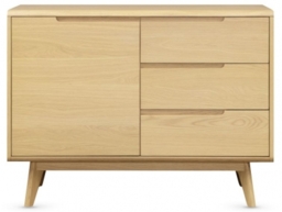 Carrington Oak Compact 1 Door Sideboard - thumbnail 1