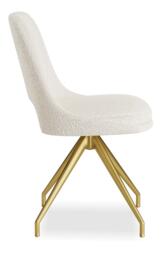 2 x Kieler Cream Boucle Fabric Swivel Dining Chair with Gold Legs - thumbnail 3