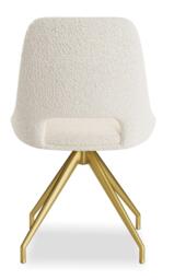 2 x Kieler Cream Boucle Fabric Swivel Dining Chair with Gold Legs - thumbnail 4