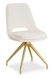 2 x Kieler Cream Boucle Fabric Swivel Dining Chair with Gold Legs - thumbnail 2