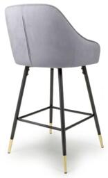 2 x Scurry Brushed Grey Velvet Bar Stool - thumbnail 3