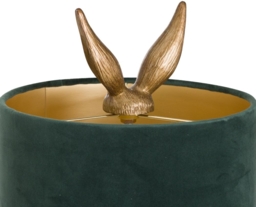 Antique Gold Hare Table Lamp with Green Velvet Shade - thumbnail 3