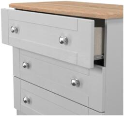 Sussex Small Chest - 3 Drawer - Grey and Oak - thumbnail 5