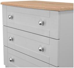Sussex Small Chest - 3 Drawer - Grey and Oak - thumbnail 4