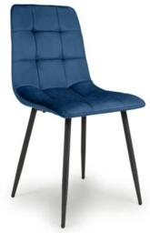 4 x Madrid Brushed Blue Velvet Dining Chair