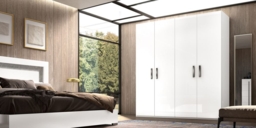 Modern Mara White Italian 4 Door Wardrobe - thumbnail 2