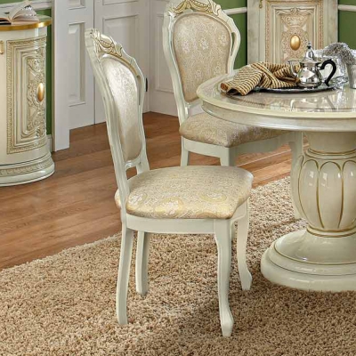 Camel Leonardo Day Ivory and Gold Italian Dining Chair - image 1