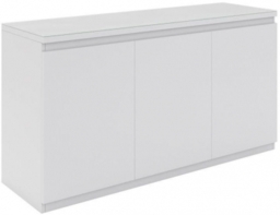 Vivaldi White Glass Top 155cm Medium Sideboard - 3 Doors