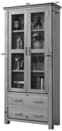 Cambridge Oak Display Cabinet - thumbnail 2