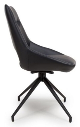 2 x Ace Black Faux Leather Swivel Dining Chair - thumbnail 3