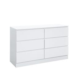 Oslo Wide Chest - 6 Drawer - White - thumbnail 4