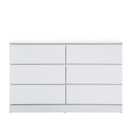 Oslo Wide Chest - 6 Drawer - White - thumbnail 3