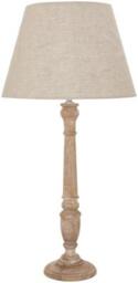 Delaney Wood Natural Wash Spindle Lamp with Linen Shade - thumbnail 1