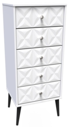 Pixel Matt White 5 Drawer Tall Chest - thumbnail 2