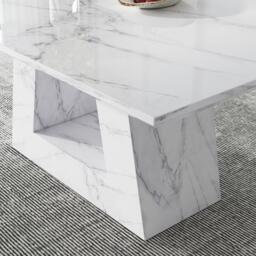 Milan Dining Table - White Marble - Sizes Available - thumbnail 3