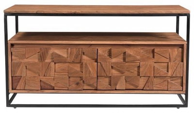 Axis Acacia Wood 103cm TV Unit - Geomatric - image 1
