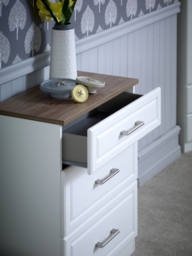 Kent 3 Drawer Bedside Cabinet - White Ash and Oak - thumbnail 3