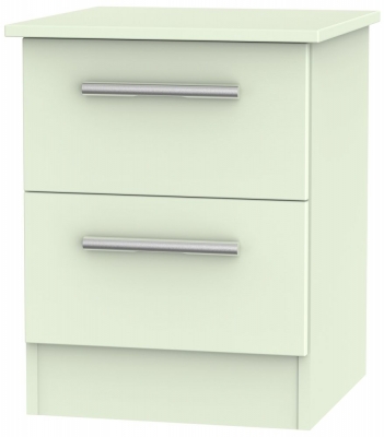 Contrast Cream 2 Drawer Bedside Cabinet - image 1