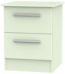 Contrast Cream 2 Drawer Bedside Cabinet - thumbnail 1